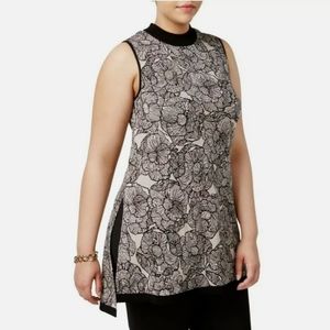 Anne Klein Floral Tunic Sweater